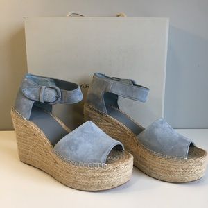 Marc Fisher Ltd Alida Blue Suede Espadrilles Sandals Shoes